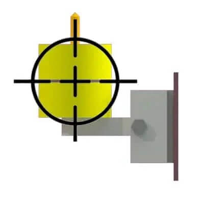 Cible d’arpentage réfléchissante 360° pour alignement assisté TDR360 avec support métallique.