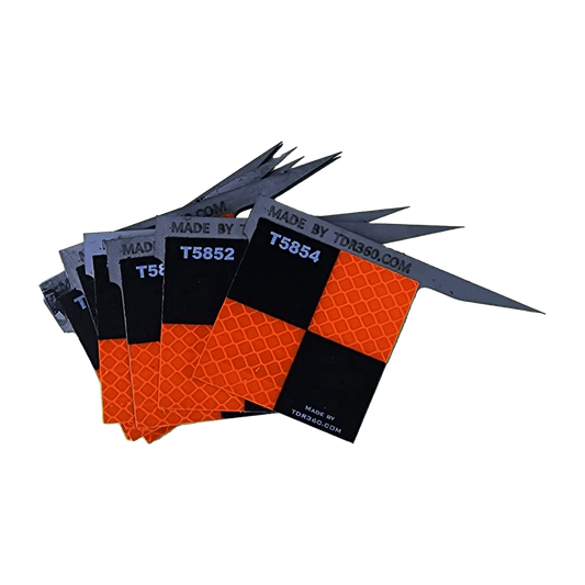 Cible réfléchissante d’arpentage 50mm x 50mm – Haute précision visible sur 2 faces - TDR360.com