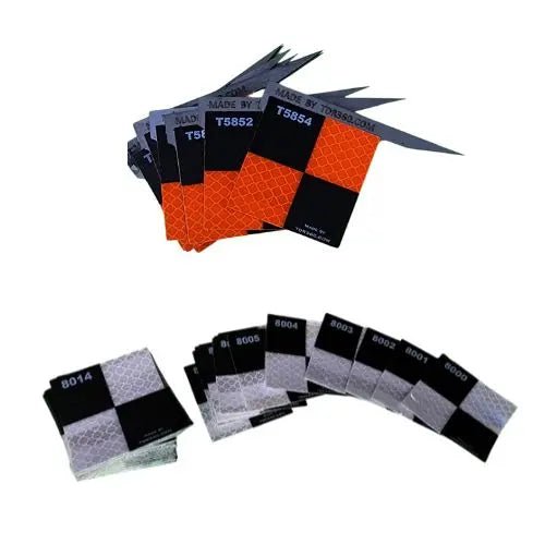 Cibles réfléchissantes d’arpentage - Ancrage Bullseye 360, précise et visible pour le repérage, lot de 5.