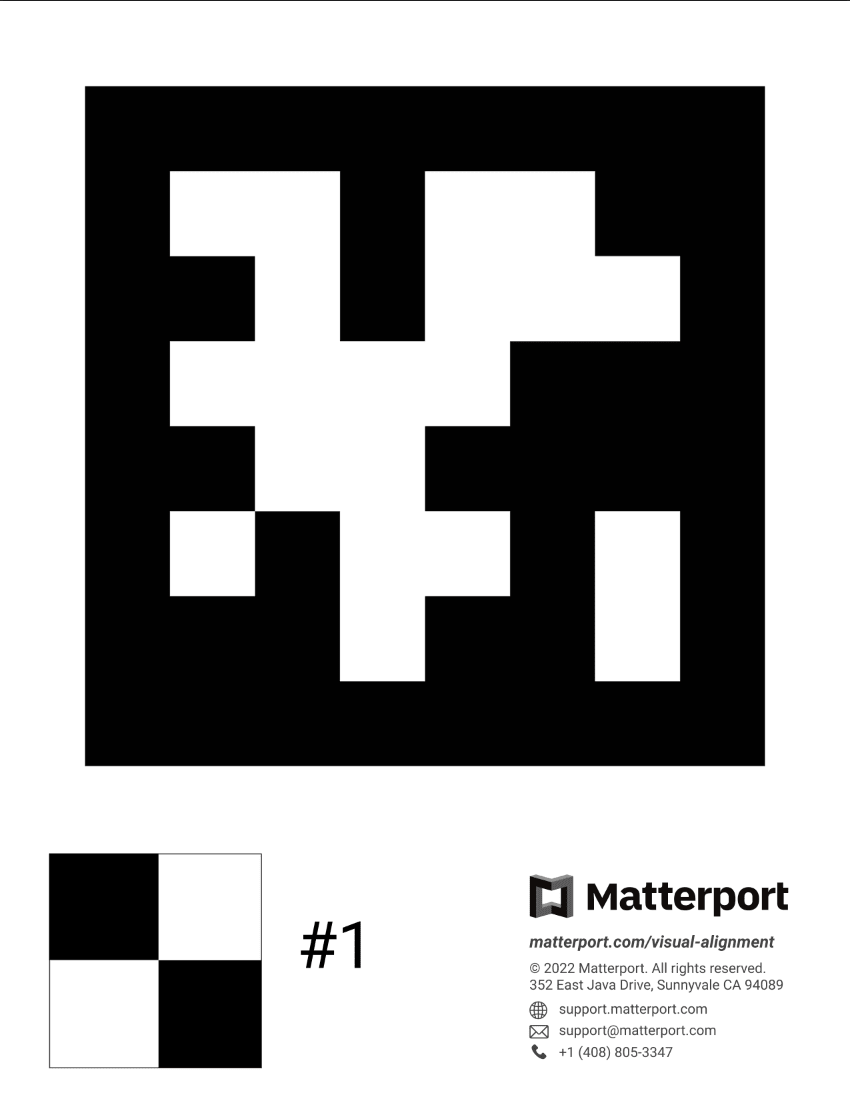 Marqueurs pour application Matterport - Alignement assisté - TDR360.com