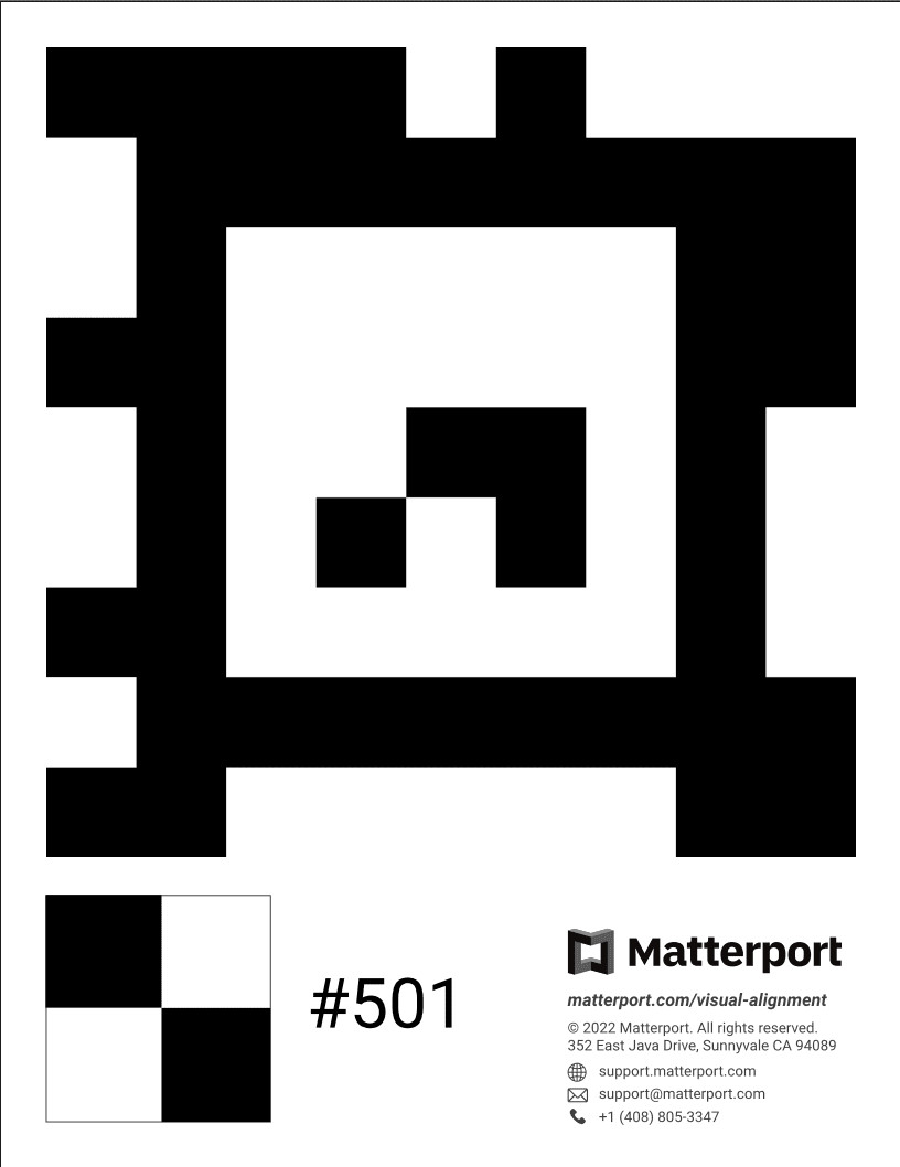 Marqueurs pour application Matterport - Alignement assisté - TDR360.com