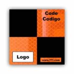 Personalized Reflective Sticker Survey Target 50mm x 50mm (2 inch) Orange