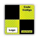 Personalized Reflective Sticker Survey Target 50mm x 50mm (2 inch) yellow
