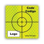 Personalized Reflective Sticker Survey Target (cross) 75mm x 75mm (3 inch) yellow