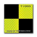Retro Reflective survey target sticker 25mm x 25mm (1 inch) yellow