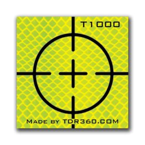 Cible réfléchissante d’arpentage autocollante (croix) 25mm x 25mm (1"x1") - jaune
