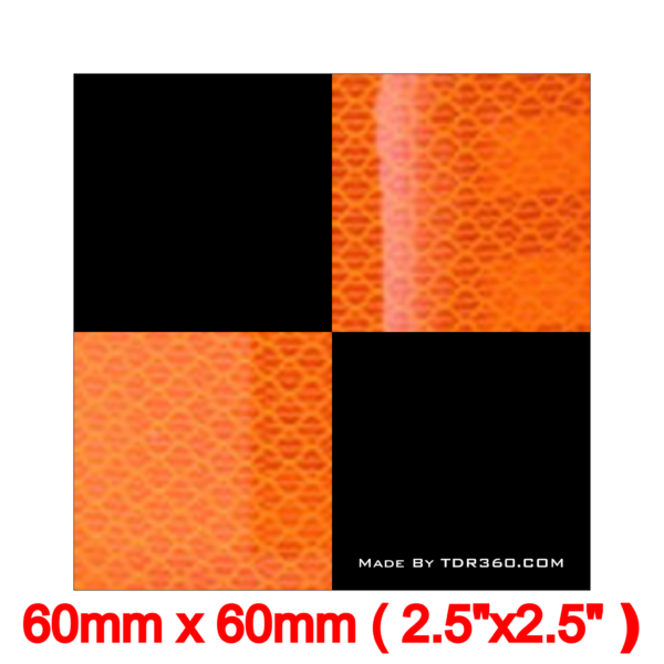Cibles réfléchissantes arpentage Orange 60 mm x 60 mm (2.5Po x 2.5Po) Personnalisé