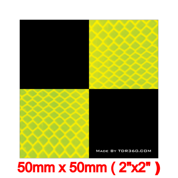 Cibles réfléchissantes arpentage jaunes 50 mm x 50 mm (2Po x 2Po) Personnalisé