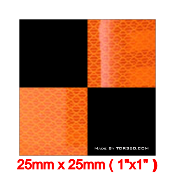 Cibles réfléchissantes arpentage Orange 25 mm x 25 mm (1Po x 1Po) Personnalisé