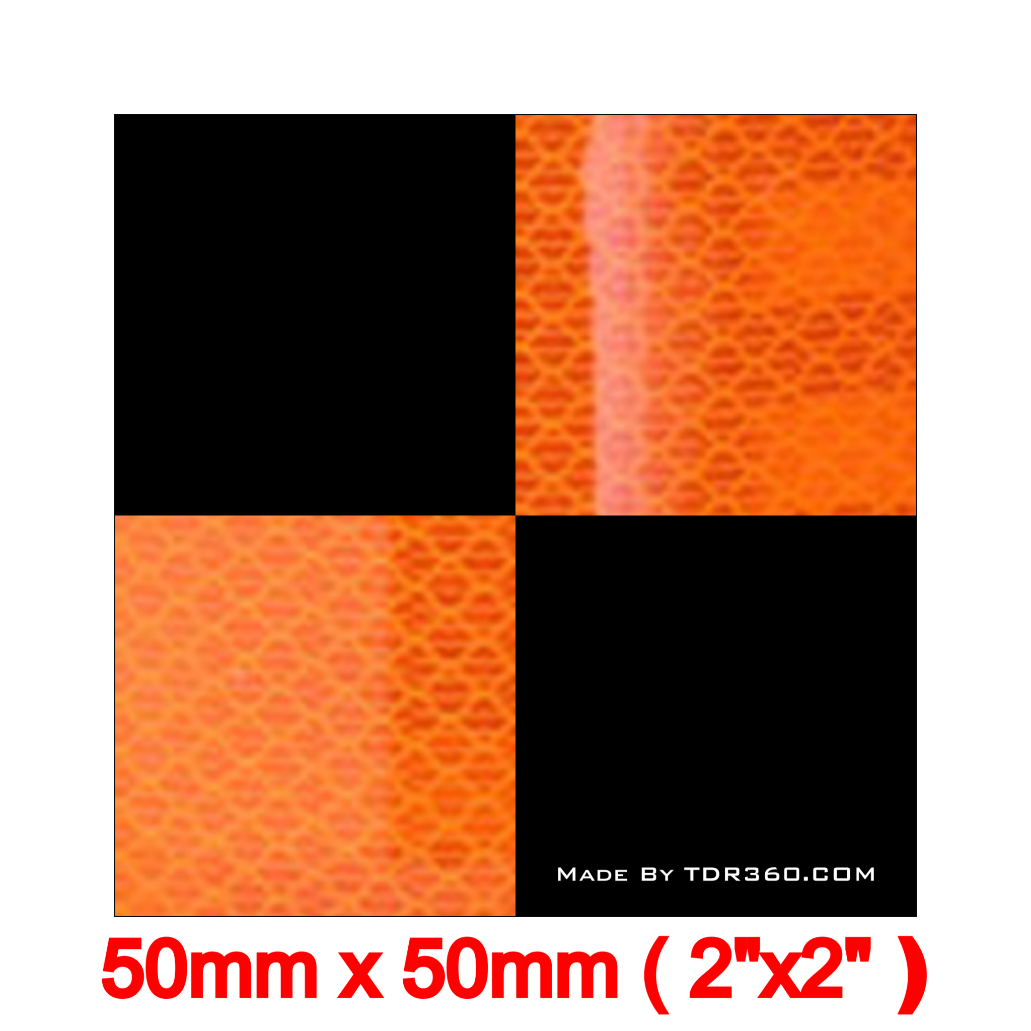 Retro Reflective Survey Targets Orange  50mm x 50mm (2Po x 2Po) Personnalisé