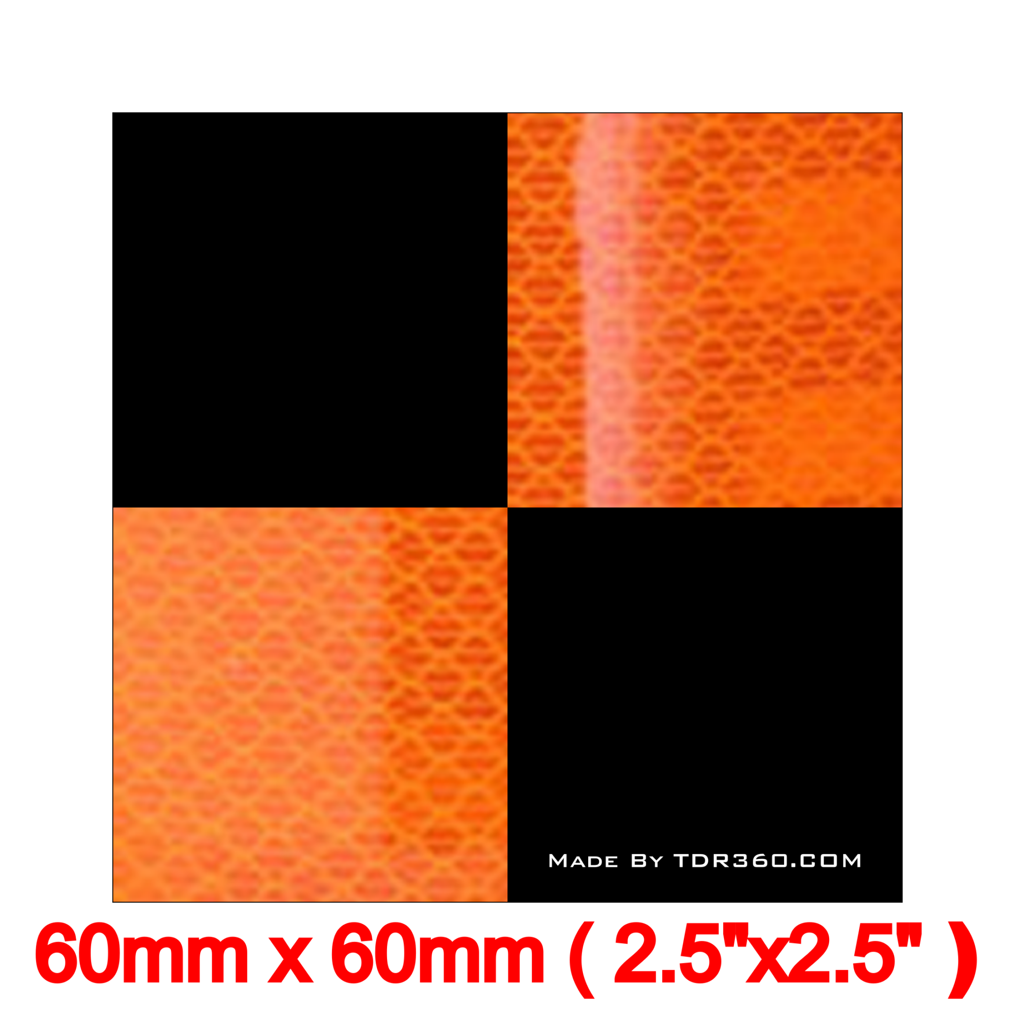 Retro Reflective Survey Targets Orange  60mm x 60mm (2.5Po x 2.5Po) Custom
