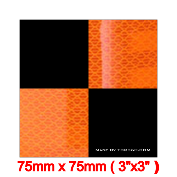 Cibles réfléchissantes arpentage Orange 75 mm x 75mm (3Po x 3Po) Personnalisé