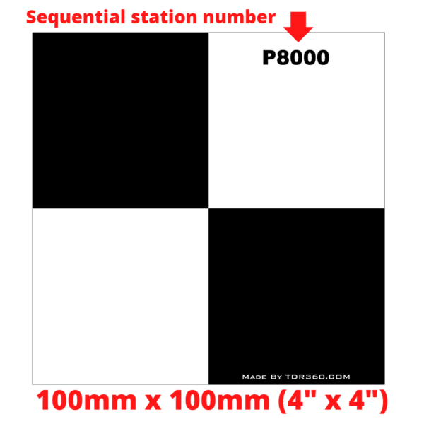 Cible pour scanner 3d (scanner Laser) 100mm x 100mm